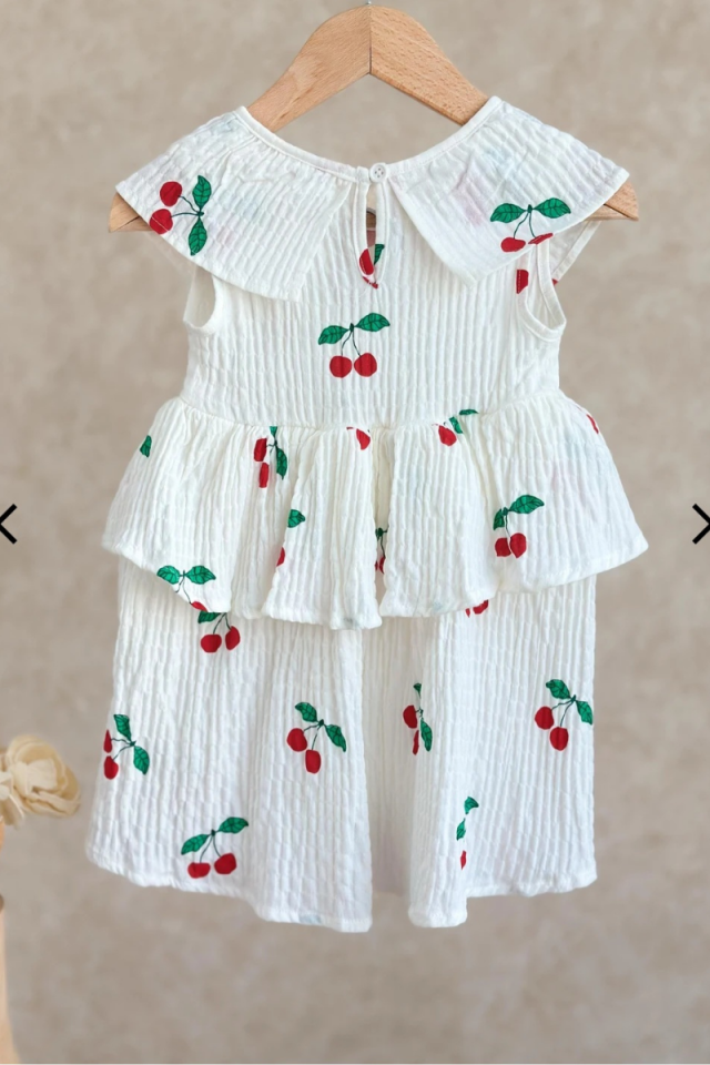 Lunella Kiraz Desenli Elbise