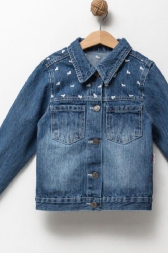 Kalpli Kız Çocuk Kot Ceket