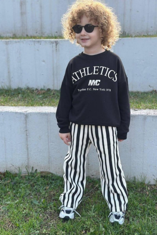 Siyah Beyaz Erkek Çocuk Alt Üst Takım