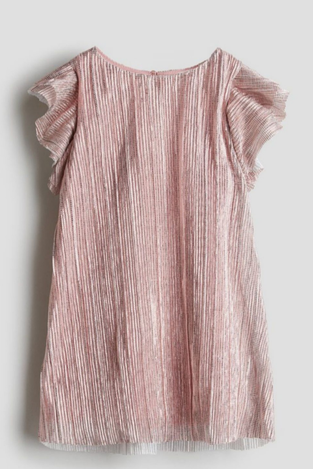 H&M Pembe Pilili Elbise